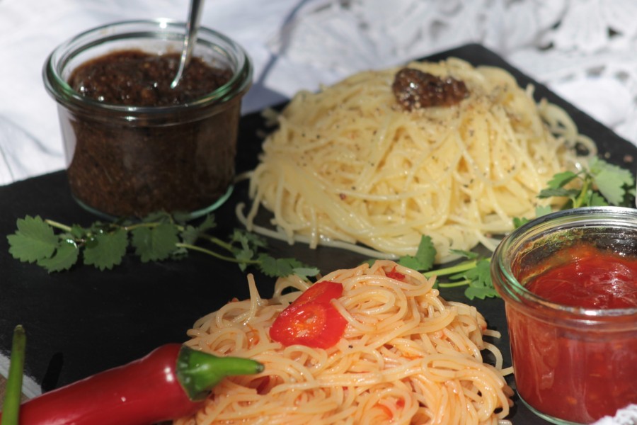 Spaghetti Salat mit Halali  – Vinaigrette